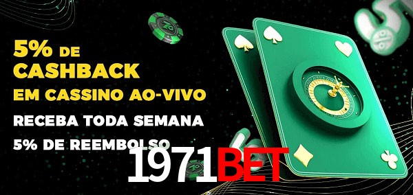 Promoções do cassino ao Vivo 1971Bet